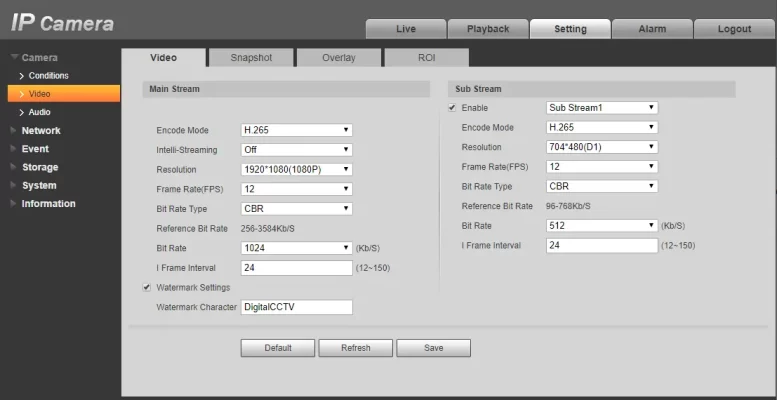 Hikvision store resolution settings