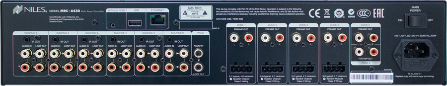 Niles Auriel MRC-6430 Rear Panel
